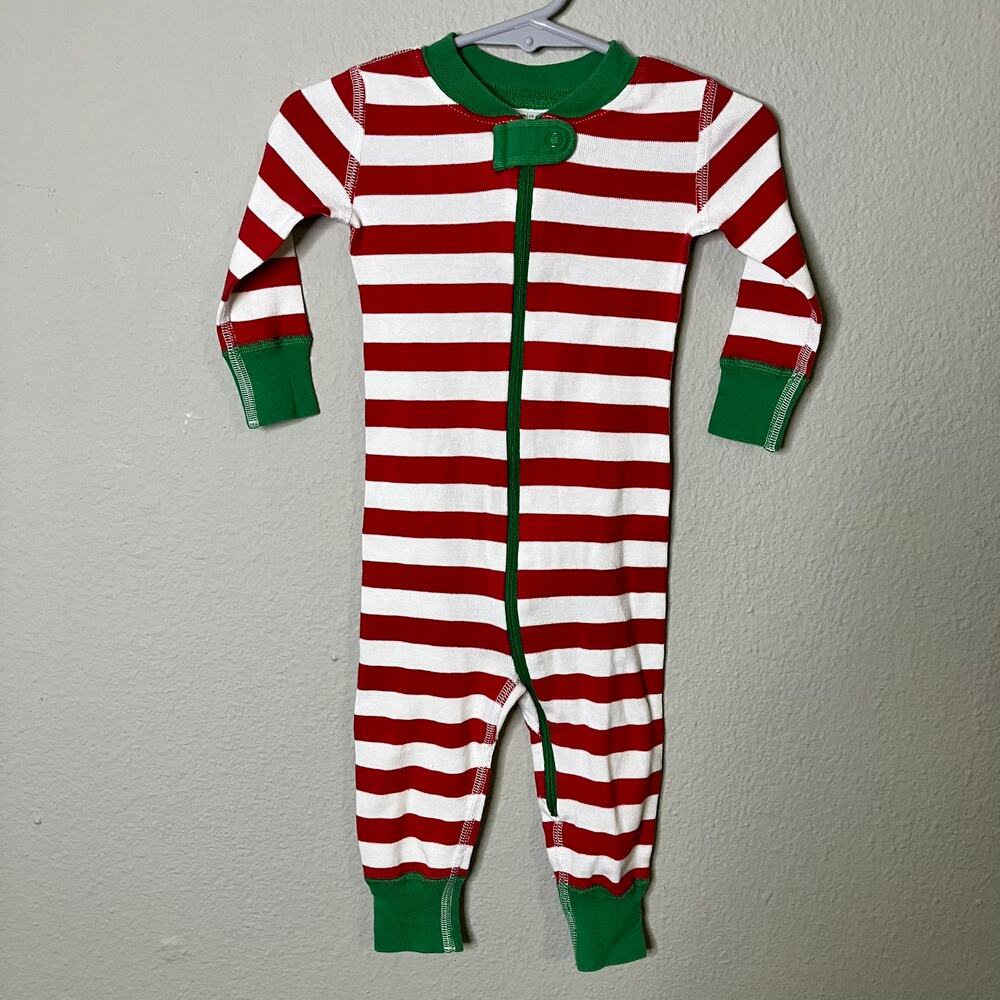 Hanna Andersson Size 6-12m Stripe Sleeper Christmas Holiday Organic Cotton